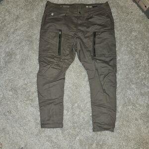 G Star Raw Zip Pkt 3D Skinny Cargo Pants Mens 38x32 beige stretch denim